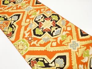 アンティーク　花更紗模様織り出し袋帯（着用可）